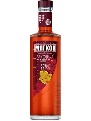 Настойка Мягков Брусника с Медом, настойка горькая 0.5 л
