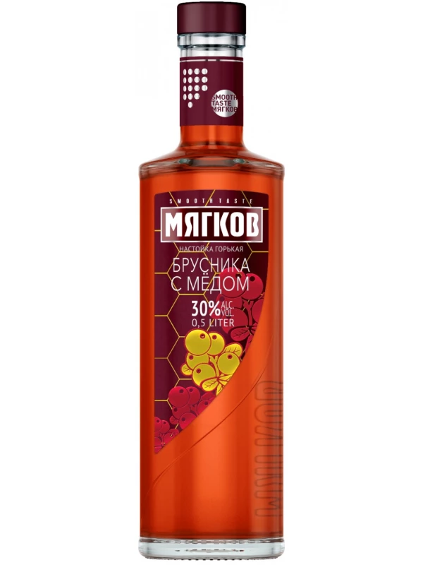 Мягков Брусника с Медом, настойка горькая