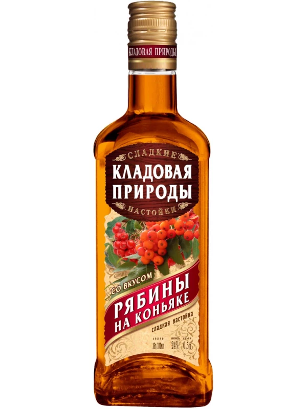 Альфа Люкс, Кладовая Природы со вкусом Рябины на коньяке, Настойка сладкая