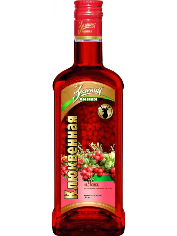 АПК, Зеленая Линия Клюквенная, настойка полусладкая
