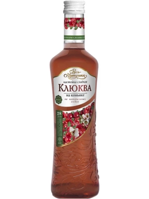 Настойка Русь Матушка Клюква на коньяке, настойка сладкая 0.5 л