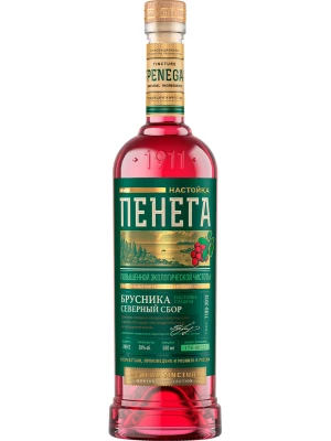 Настойка Пенега Брусника Северный Сбор, настойка сладкая 0.5 л