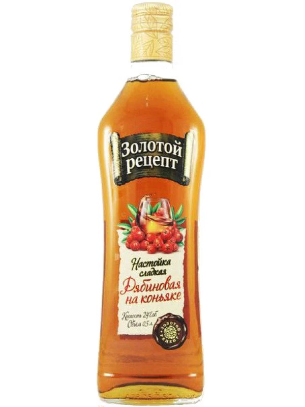 Золотой рецепт Рябиновая на коньяке, настойка сладкая