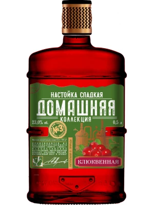 Настойка АПК, Домашняя Коллекция Клюквенная, настойка сладкая 0.5 л