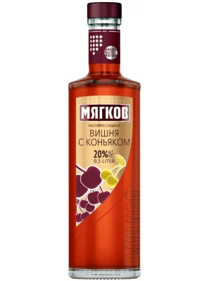 Настойка Мягков Вишня с Коньяком, настойка сладкая 0.5 л