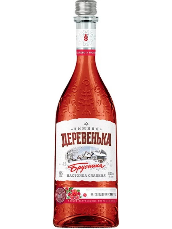 Зимняя деревенька Брусника, настойка сладкая