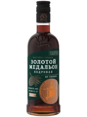 Настойка Золотой Медальон Кедровая, Настойка горькая 0.5 л