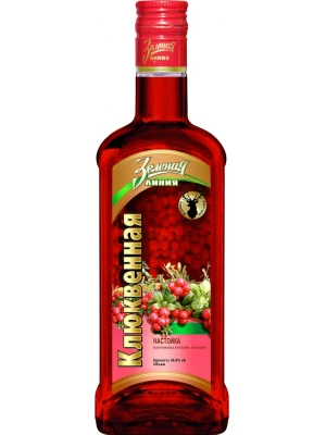 Настойка Зеленая Линия Клюквенная, настойка полусладкая 0.25 л