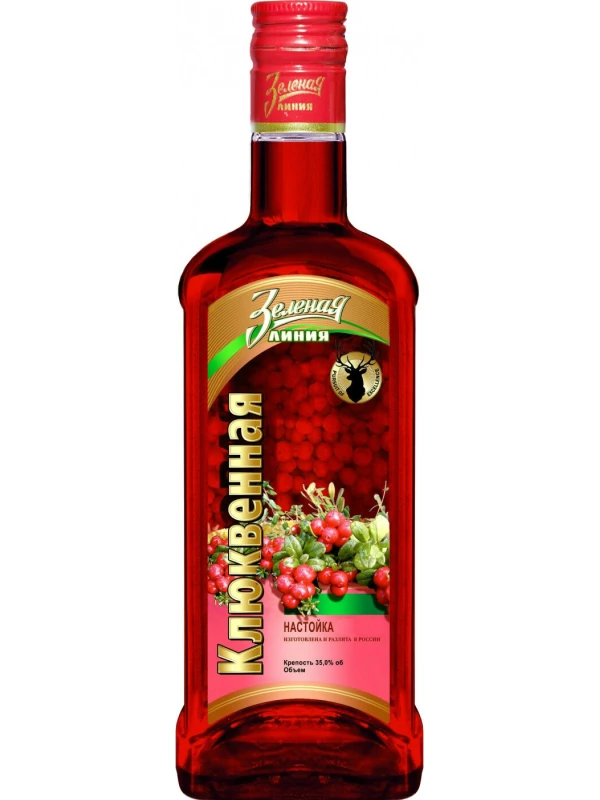 Зеленая Линия Клюквенная, настойка полусладкая