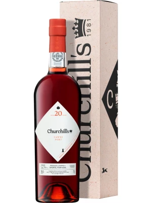 Портвейн Churchill's, Tawny Port 20 Years Old, New Year's white, gift box 0.75 л
