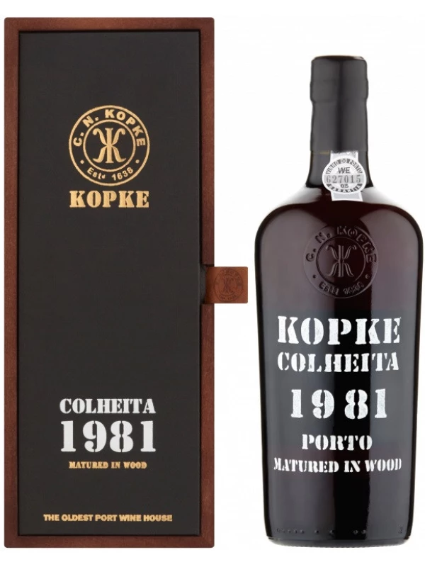 Kopke, Colheita 1981 Porto, wooden box