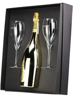 Просекко Bottega, Gold Brut, Prosecco DOC, gift box with 2 glasses 0.75 л
