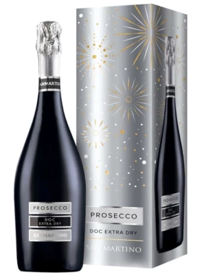 Просекко San Martino, Prosecco DOC Extra Dry, gift box 2023 0.75 л
