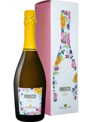 Просекко Villa degli Olmi, Prosecco DOC Extra Dry, Flower Label, gift box 2023 0.75 л