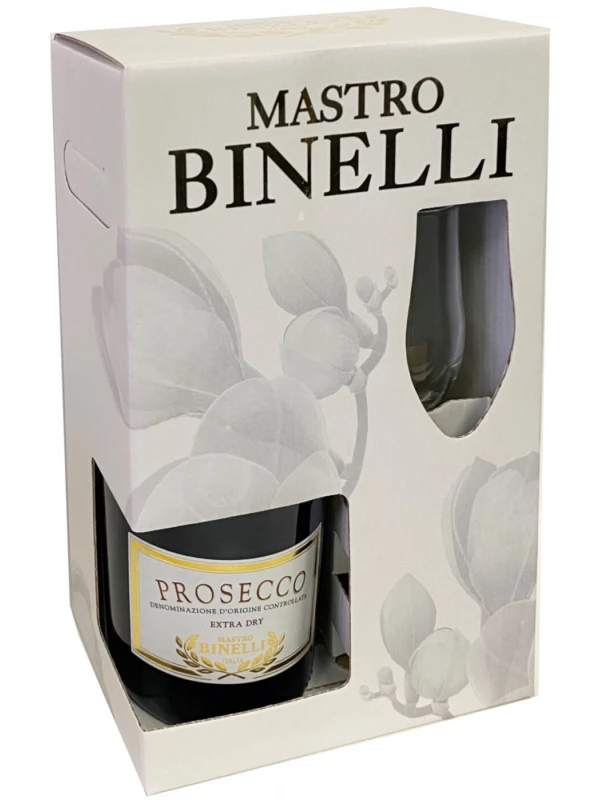 Mastro Binelli Prosecco Extra Dry DOC, gift box with glass