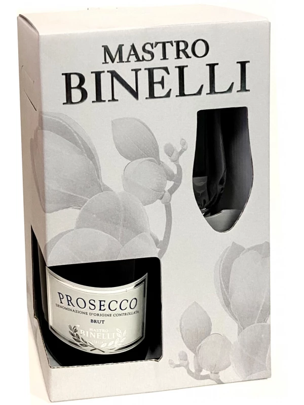 Mastro Binelli Prosecco Brut DOC, gift box with glass