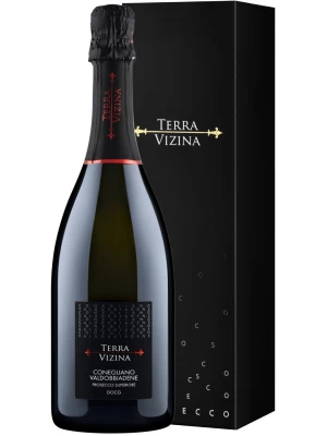 Просекко Terra Vizina Conegliano Valdobbiadene Prosecco Superiore DOC Extra Dry, gift box 0.75 л