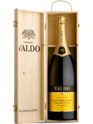 Просекко Valdo, Marca Oro, Prosecco di Valdobbiadene Superiore DOCG, wooden box 3 л