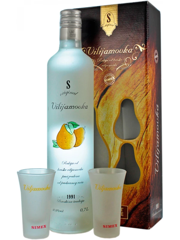 Simex, S-Original Vilijamovka, gift box with 2 glasses