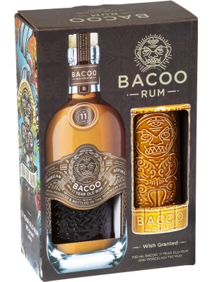 Ром Bacoo 11 Years Old, gift box with tiki mug 0.7 л