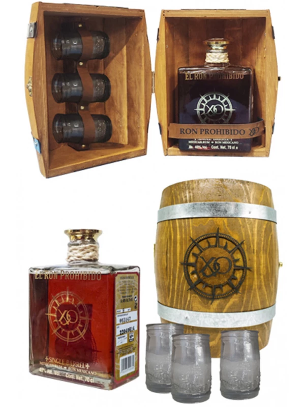 El Ron Prohibido, XO, gift box with 3 glasses