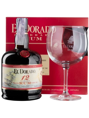 Ром El Dorado 12 Years Old, gift box with glass 0.7 л