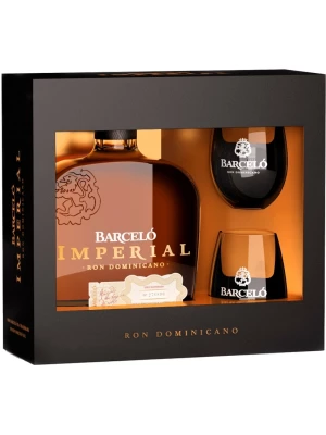 Ром Ron Barcelo, Imperial, gift box with 2 glasses 0.7 л