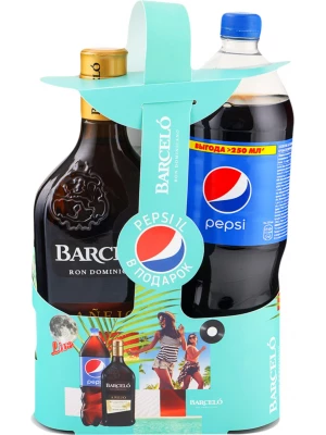 Ром Ron Barcelo, Anejo, gift set with Pepsi 0.7 л