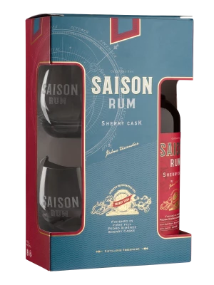 Ром Saison Sherry Cask, gift set with two glasses 0.7 л