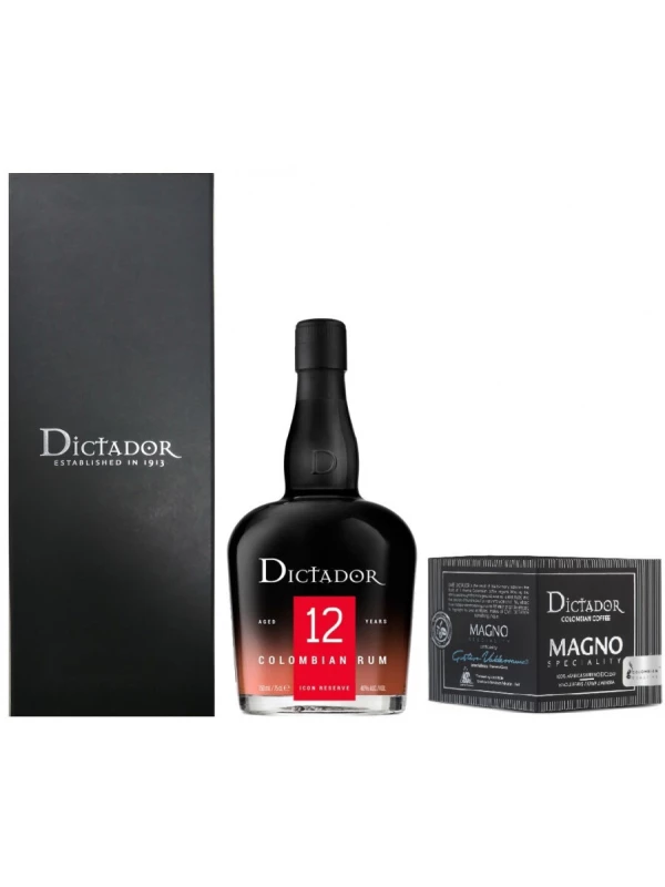 Dictador 12 Years Old, gift box with coffee