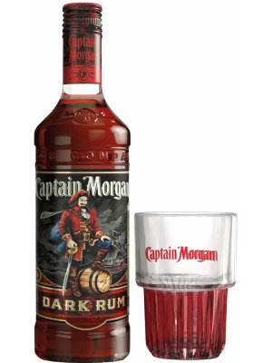 Ром Captain Morgan Dark, with plastic glass 0.7 л