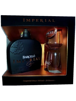 Ром Ron Barcelo, Imperial Onyx, gift box with 2 glasses 0.7 л