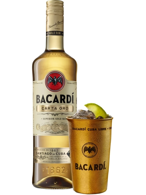 Bacardi Carta Oro, with metal cup