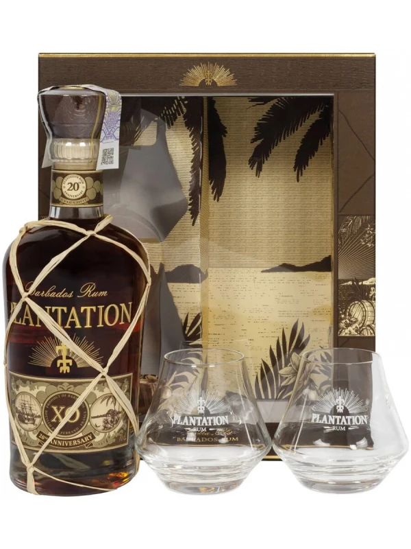 Plantation Barbados XO 20 Anniversary, gift box with 2 glasses