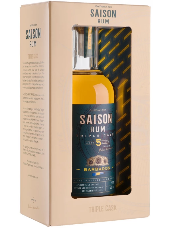 Saison Triple Cask Barbados 5 Years Old, gift box