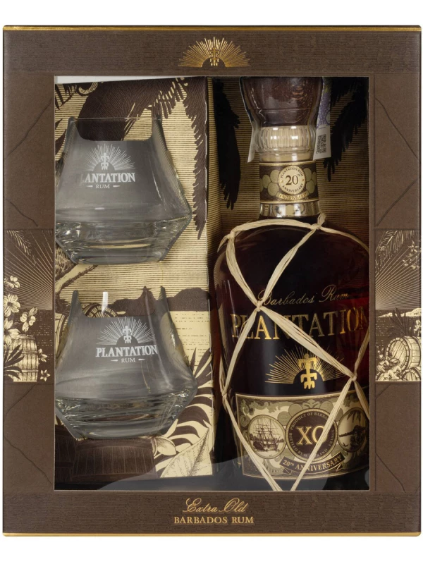 Plantation Barbados XO 20 Anniversary, gift box with 2 glasses