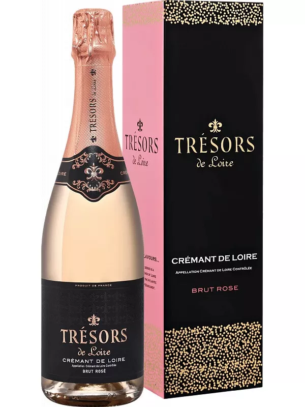 Joseph Verdier, Tresors de Loire Brut Rose, Cremant de Loire AOC, gift box