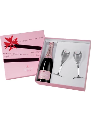 Lanson, Rose Label Brut Rose, pink coated & 2 glasses gift box 0.75 л