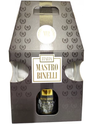 Mastro Binelli Brut, gift box with 2 glasses 0.75 л
