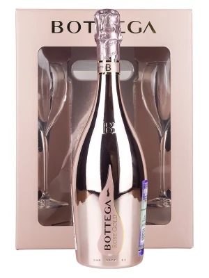 Bottega, Rose Gold Brut, gift box with 2 glasses 0.75 л