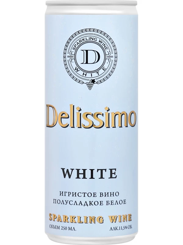 Delissimo White Semi-Sweet, in can
