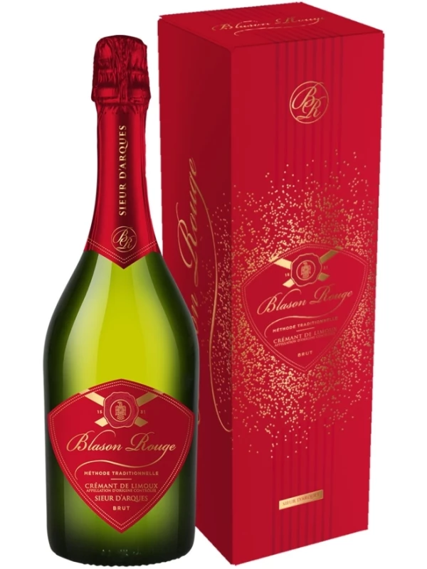 Sieur d'Arques, Blason Rouge Cremant Brut, Limoux AOC, gift box