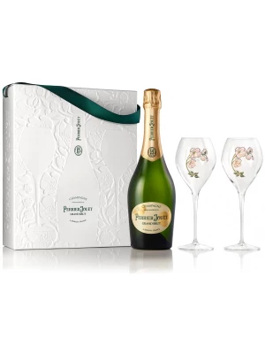 Perrier-Jouet, Grand Brut, gift set with two glasses 0.75 л