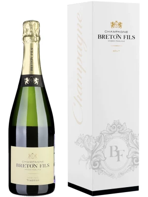 Champagne Breton Fils, Tradition Demi-Sec, Champagne AOC, gift box 0.75 л