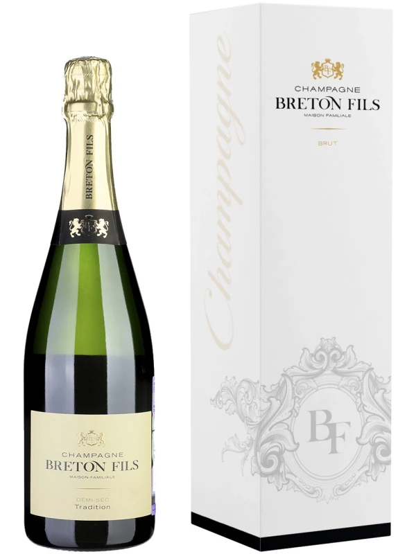 Champagne Breton Fils, Tradition Demi-Sec, Champagne AOC, gift box
