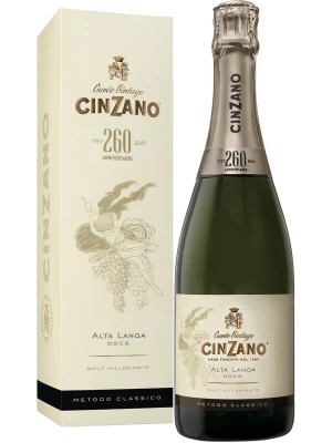 Cinzano Cuvee Vintage 260 Brut, Alta Langa DOCG, gift box 0.75 л
