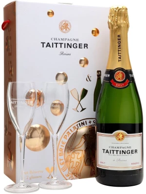 Taittinger, Brut Reserve with 2 Glasses 0.75 л