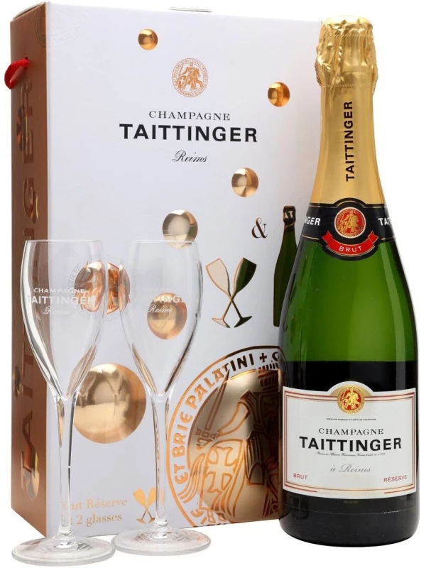 Taittinger, Brut Reserve with 2 Glasses