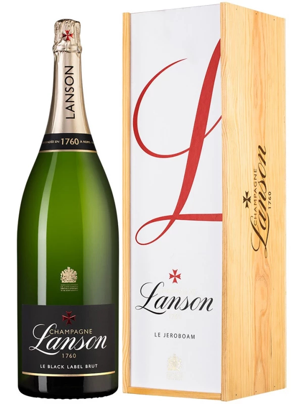 Lanson Black Label Brut, wooden box 