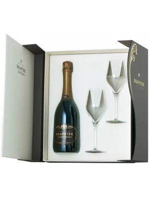 Champagne Drappier, Grande Sendree Brut, Champagne AOC, gift box with 2 glasses 0.75 л